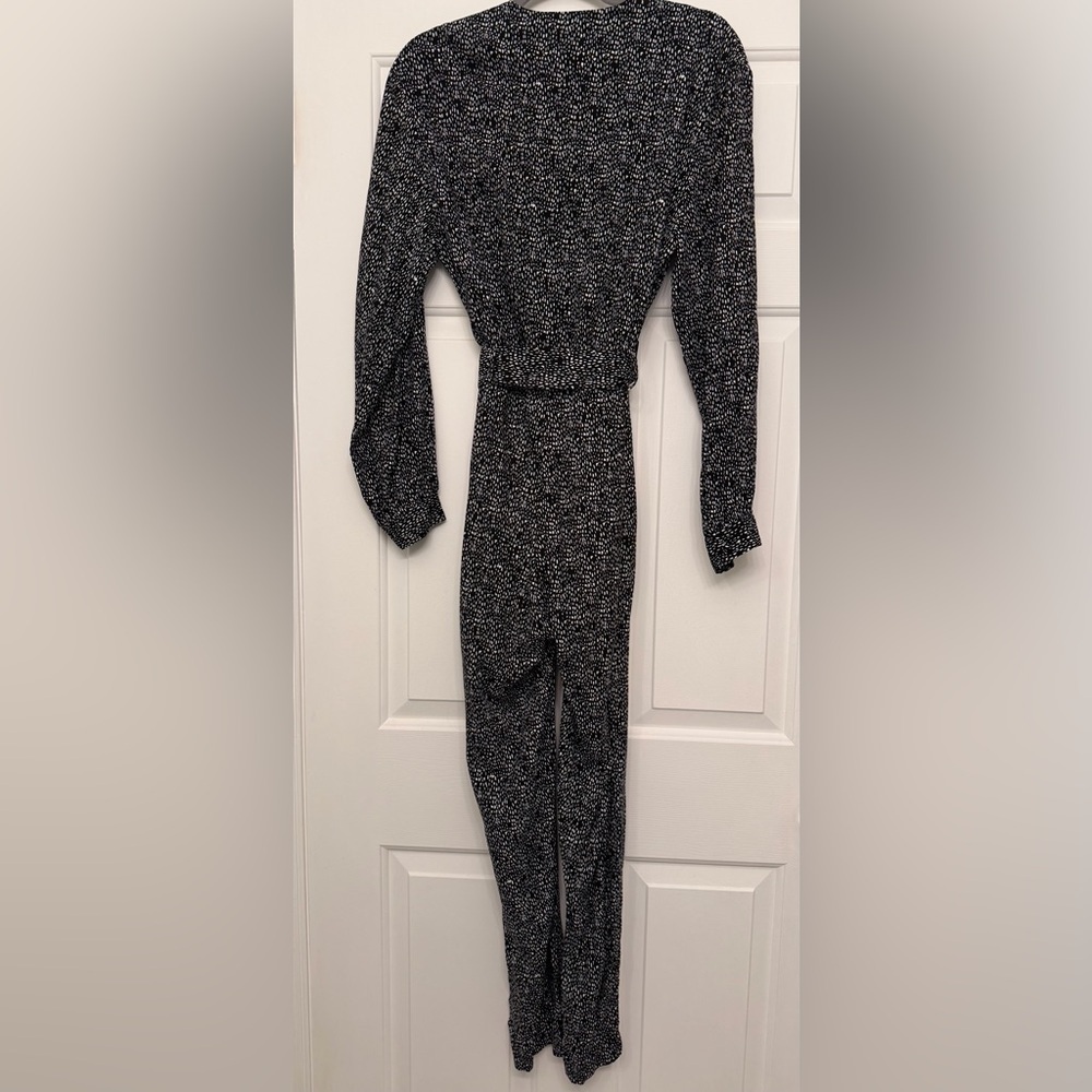 Aqua Black and White Patterned Jumpsuit - Picture 2 of 7